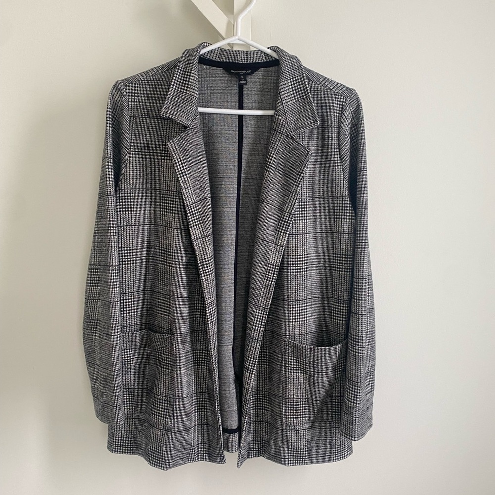 Banana Republic Women's Gray Plaid Blazer